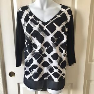 Lane Bryant Black & White Blouse Top 18/20